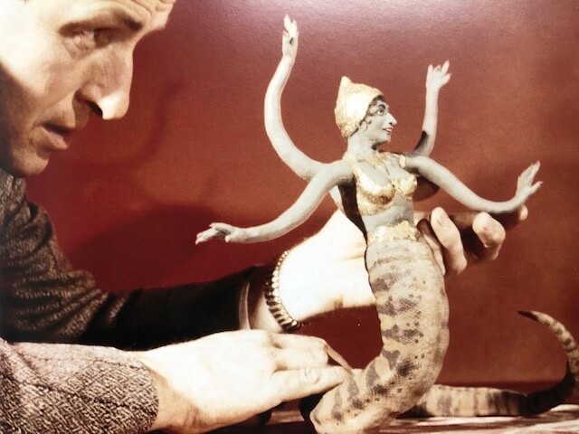 Ray Harryhausen and snake lady miniature
