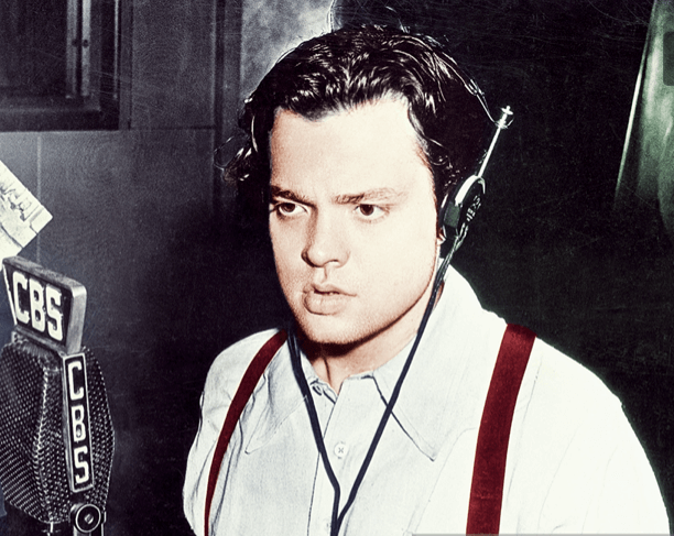 Orson Welles doing a radio recording