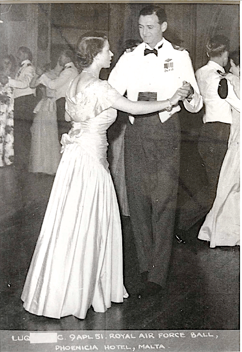 RAF Pilot Eric Trenchard-Smith dancing with Princess Elizabeth